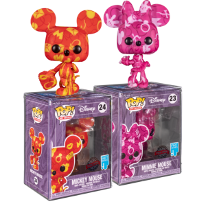 Disney - Mickey Mouse & Minnie Mouse Artist Series Pop! Vinyl Figure with Pop! Protector Bundle (Set of 2)