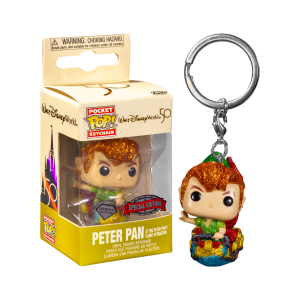 Disney World - Peter Pan on Pan's Flight Diamond Glitter 50th Anniversary Pocket Pop! Keychain