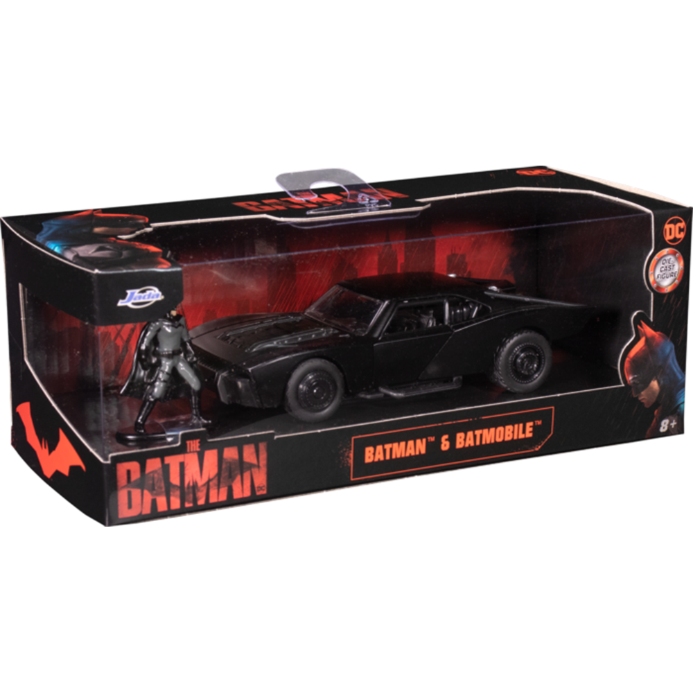 Batmobile with Batman Figure, The Batman - Jada Toys 32731 - 1/24 scale  Diecast Model Toy Car 